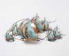 Andy Brinkley Copper and Copper Verdigris Sailboats 131 Artistic Artisan Crafted Copper Wall Sculptures
