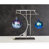 Girardini Design Tokonoma Double Ornament Display Stand Holder in Silver Steel, Artistic Artisan Ornament Stand Holders