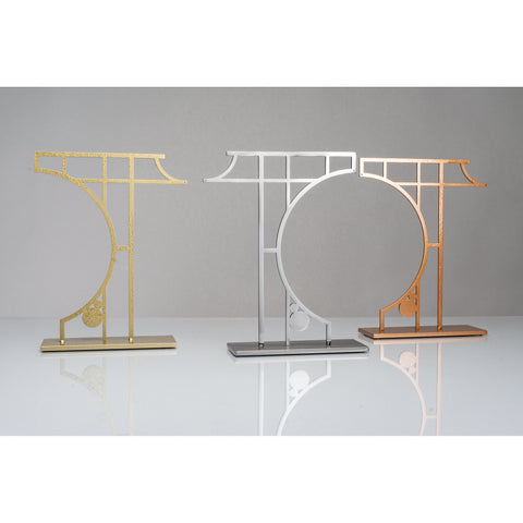 Girardini Design Tokonoma Double Ornament Display Stand Holder, Artistic Artisan Ornament Stand Holders