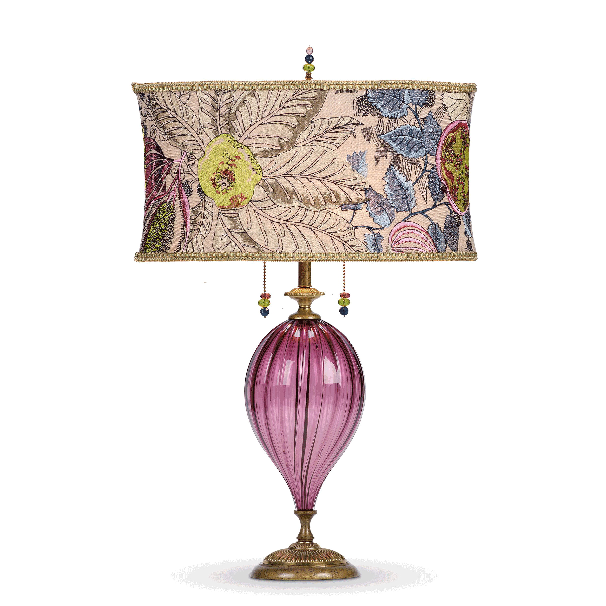 PAIR OF CASSE NOISETTE PINK TABLE LAMPS WITH CUSTOM SHADES