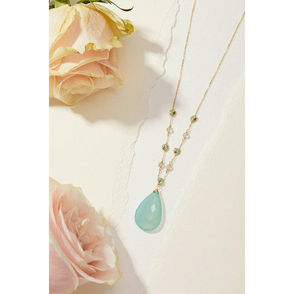 Large green store pendant necklace