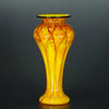 The Glass Forge Slender Lady Vase Shown In Yellow And Ruby Artistic Functional Artisan Handblown Art Glass Vases